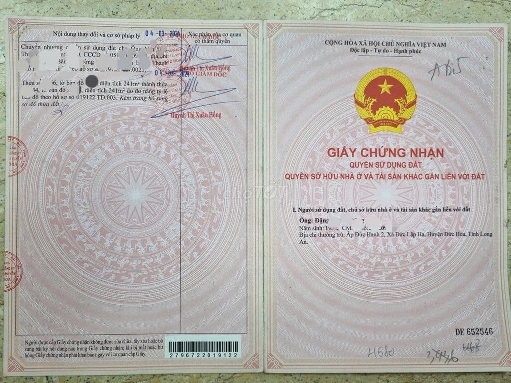 CHÍNH CHỦ BÁN NHÀ MTKD ĐƯỜNG MỸ HẠNH, ĐỨC HÒA, LONG AN, SHR, 242M2 THO
