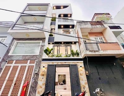 Nhà đẹp 4x14.1m 1 trệt lửng 3 lầu 5PN 6WC HXH Lê Văn Quới - Giá 8.75ty