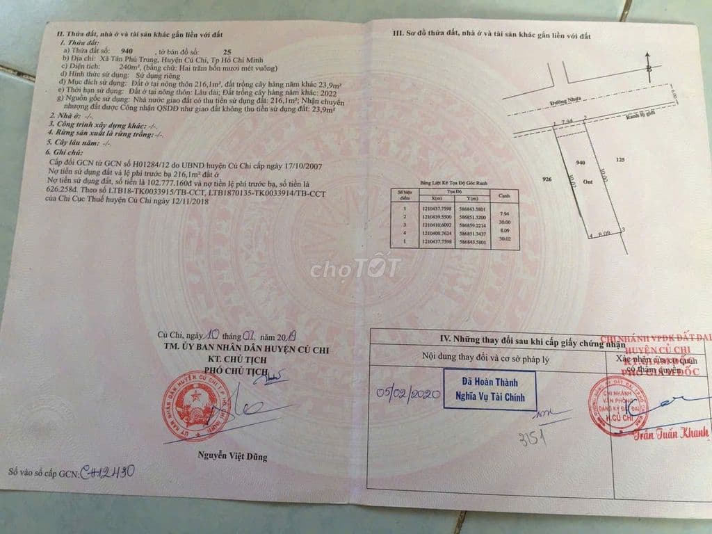CHÍNH CHỦ LÔ ĐẤT SỔ RIÊNG ĐƯỜNG 10M SUỐI LỘI CỦ CHI