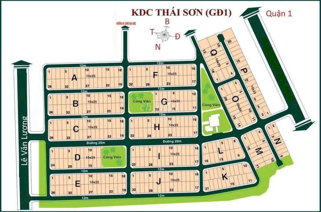 Đất THÁI SƠN lô Dxx chỉ 68tr/m2 đường thông rất đẹp 10x25