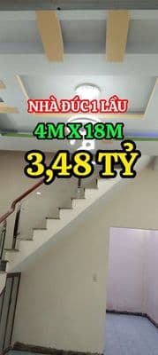 BÁN NHÀ MẶT TIỀN ĐÚC 1 LẦU 4M X 18M
