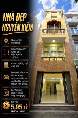 Nguyễn Kiệm - Bình Thạnh 4 Tầng Hẻm Xe Hơi Đậu Ngày Đêm