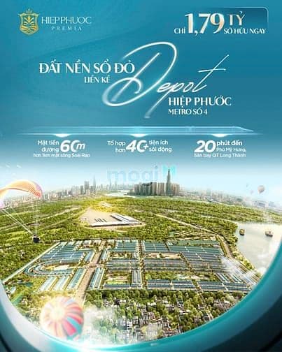 Bán lô đất Hiệp phước Premia 80m2 chỉ 1,750 tỷ Sổ đỏ Bao sang tên ngay