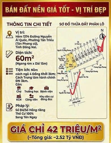 Đất đầu tư chỉ từ 2,5 tỷ/nền 62m2 sổ sẵn full thổ cư ngay GX Thuận Hoà