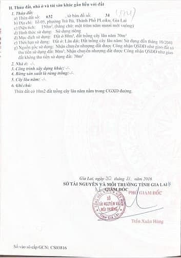 BÁN ĐẤT mặt tiền đường Trần Khắc Chân, Phường Trà Bá, Pleiku Gia Lai