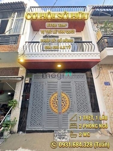 Nhà 1 trệt 1 lầu Lê Văn Quới Bình Tân, 58m2 sử dụng, 2 phòng ngủ, đẹp
